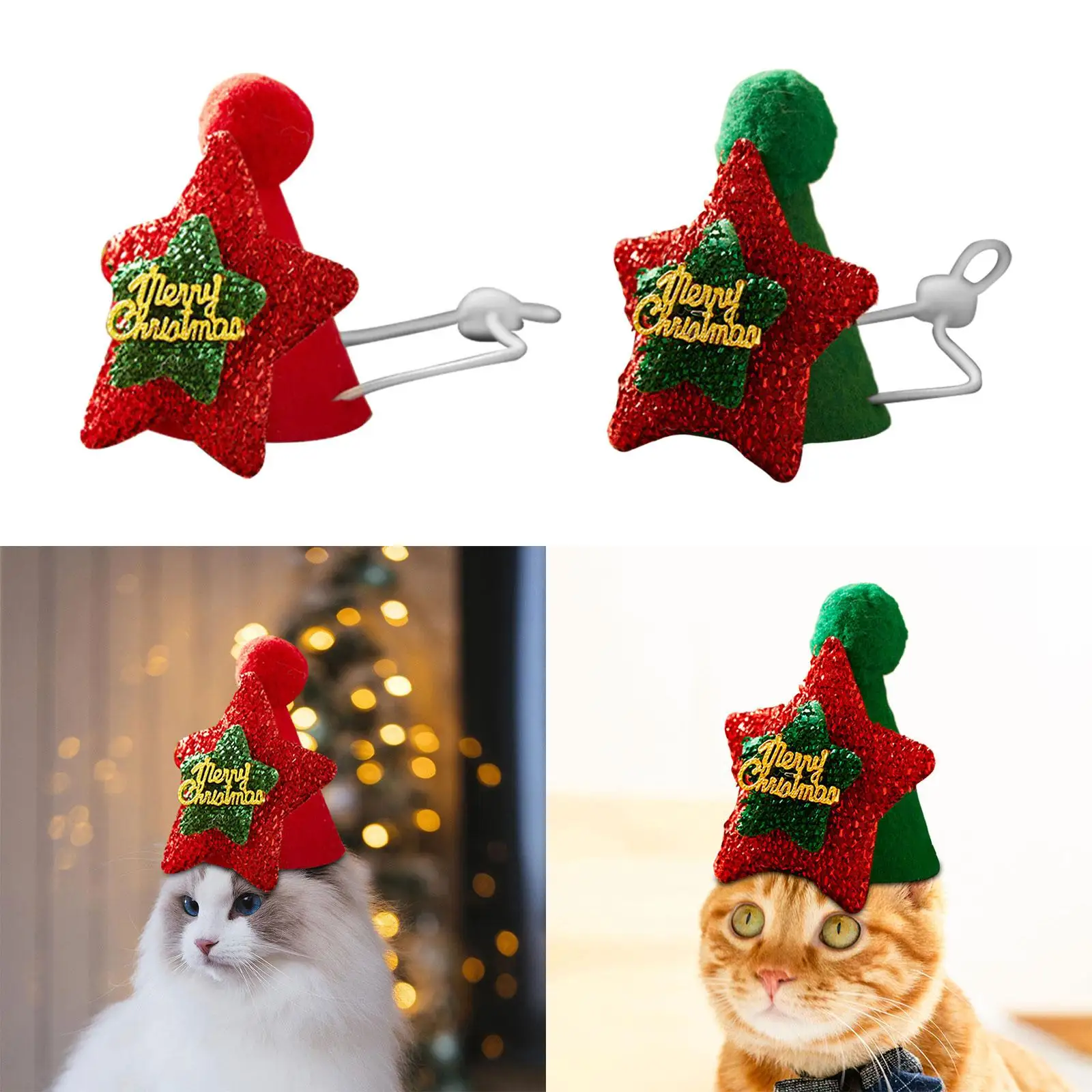 Pet Santa Hat Xmas Hat for Dog Cats Cosplay Soft Creative Christmas Dog Hat