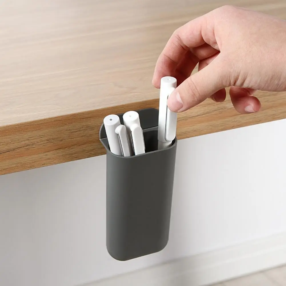 

Space-saving Storage Container Capacity Desktop Storage Box Pen Holder for Table Organization Self Adhesive Pencil Storage
