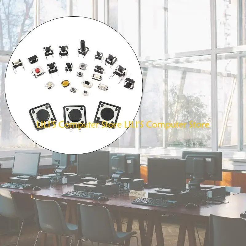 

A52B 125PCS 25 значений Taptling Switch Switch Micro -мгновенный набор ассортимента тактового такта