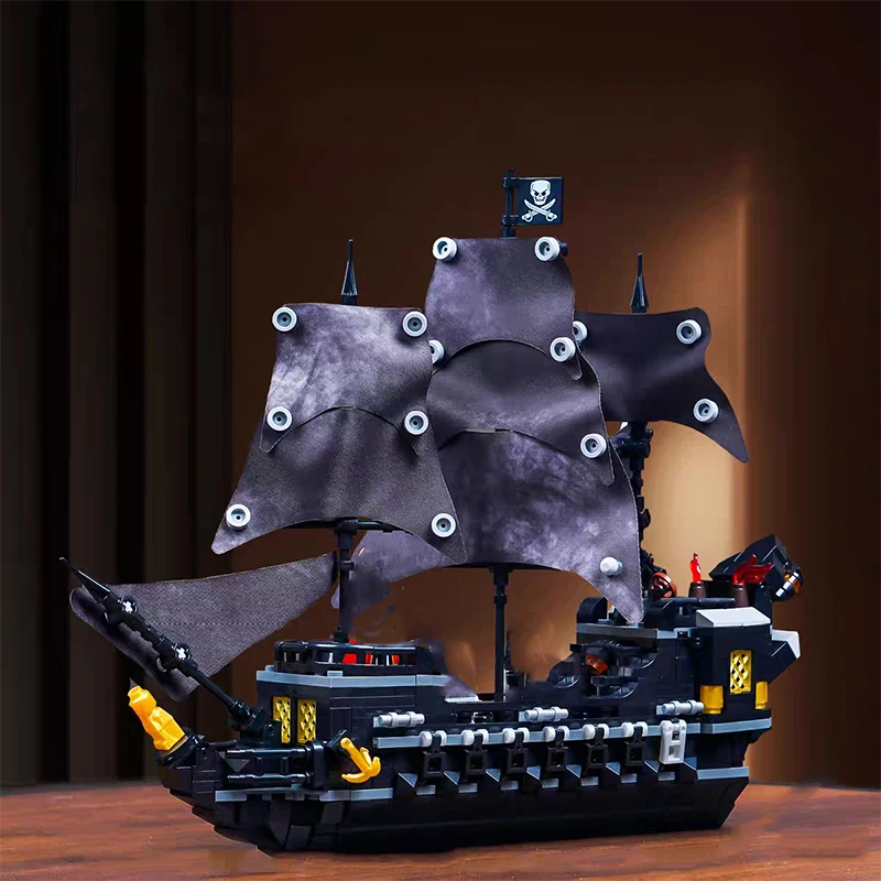 Creativo MOC Barca da pirata Nave Building Blocks Mattoni da città con set di figure Giocattoli da costruzione per bambini Ragazzi regalo