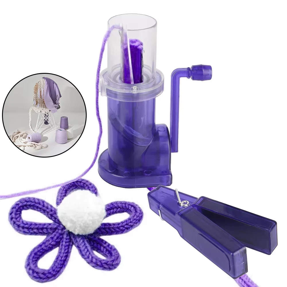 Purple Color Hand Cranked Semi-automatic Rope Knitting Machine Manual Small Weaving Machine Weaving Tool