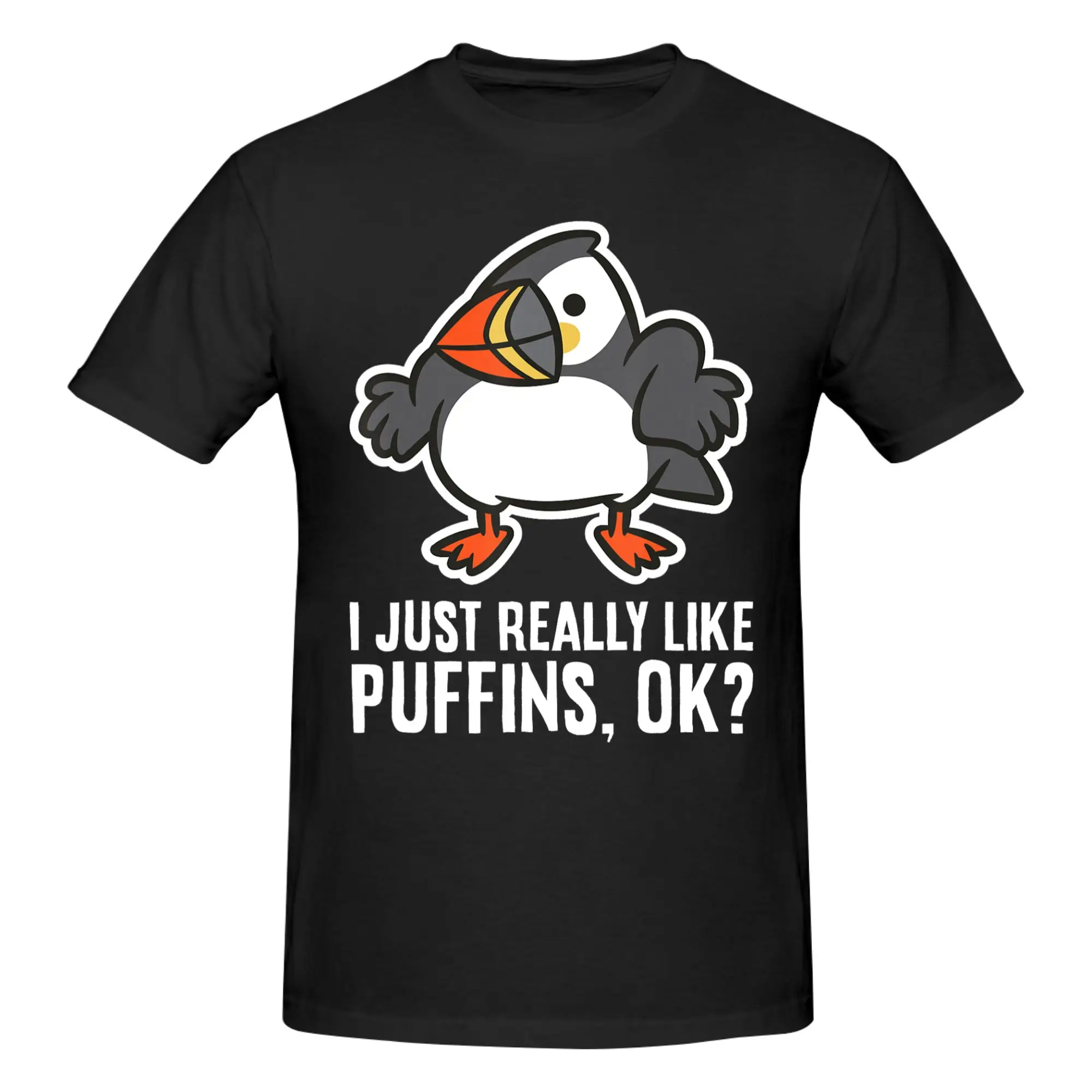 1 Piece Iceland Bird Novelty 100% Cotton T-Shirt I Just Really Like Puffins Tops Tees For Men