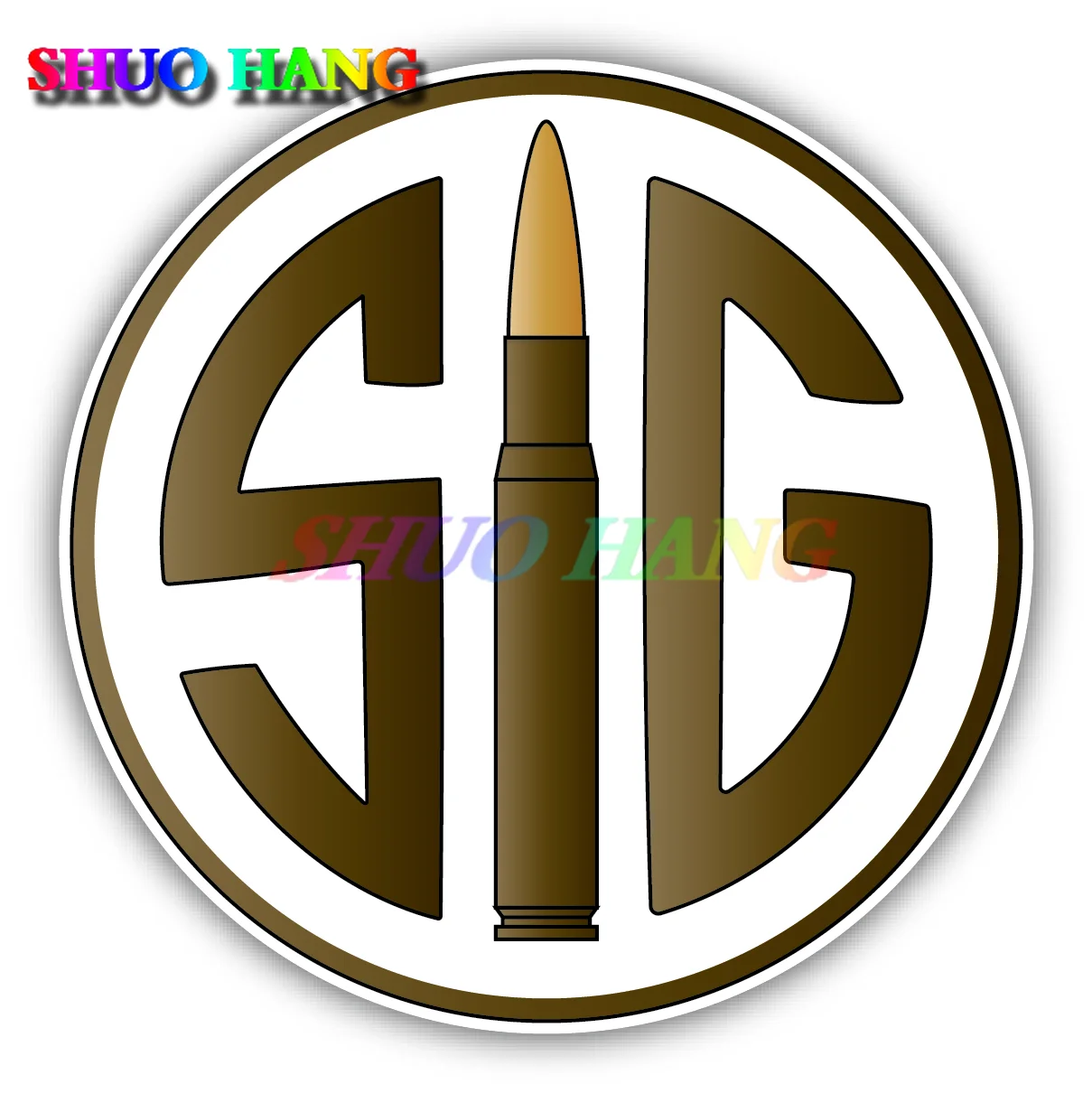 SIG Sauer Firearms American Flag Gun Rifle Pistol Logo Vinyl Sticker Decal Car Truck Racing Auto Parts Window PVC