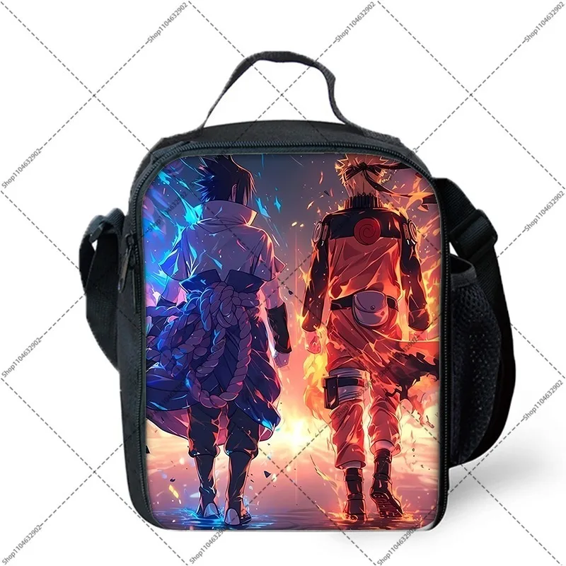 Naruto Insulated Lunch Bags Boys Girls Cartoon Anime Pattern Picnic Bag Women Men Portable Large Capacity Handbags Party Gifts