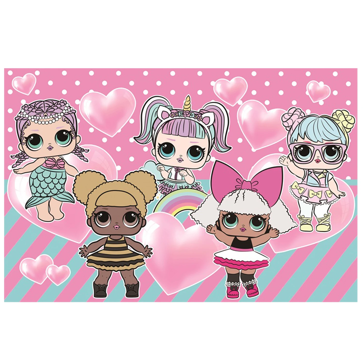 lol Tema bambola a sorpresa Doccia Gioco caldo Fondale in stoffa Compleanno per bambini Sfondo fotografico per decorazioni per feste Fondali per ragazzi