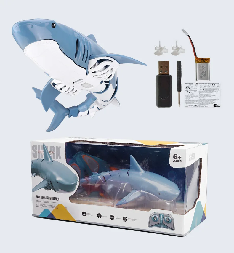 Shark Spray Water Electric Whale Kids Toy Remote Control Dolphin Animal Bath Tub Pool Simulation Submarine Fish Swimming Game