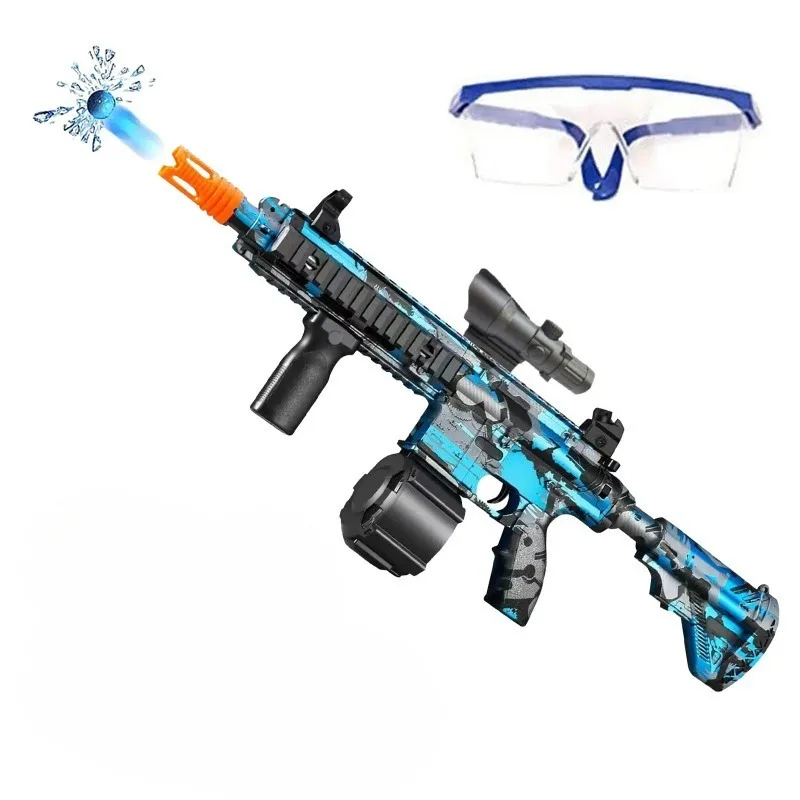 Brinquedos infantis ao ar livre M416 Pistola de respingos manual e elétrica 2 em 1 Ball Blaster