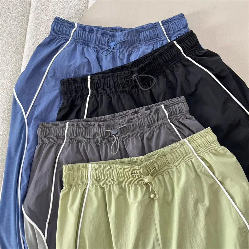 Sunproof Trousers Women's Summer Cargo Pants Windproof Straight Pants Outdoor Sports Quick-drying Wild Wide-leg Pants Slacks