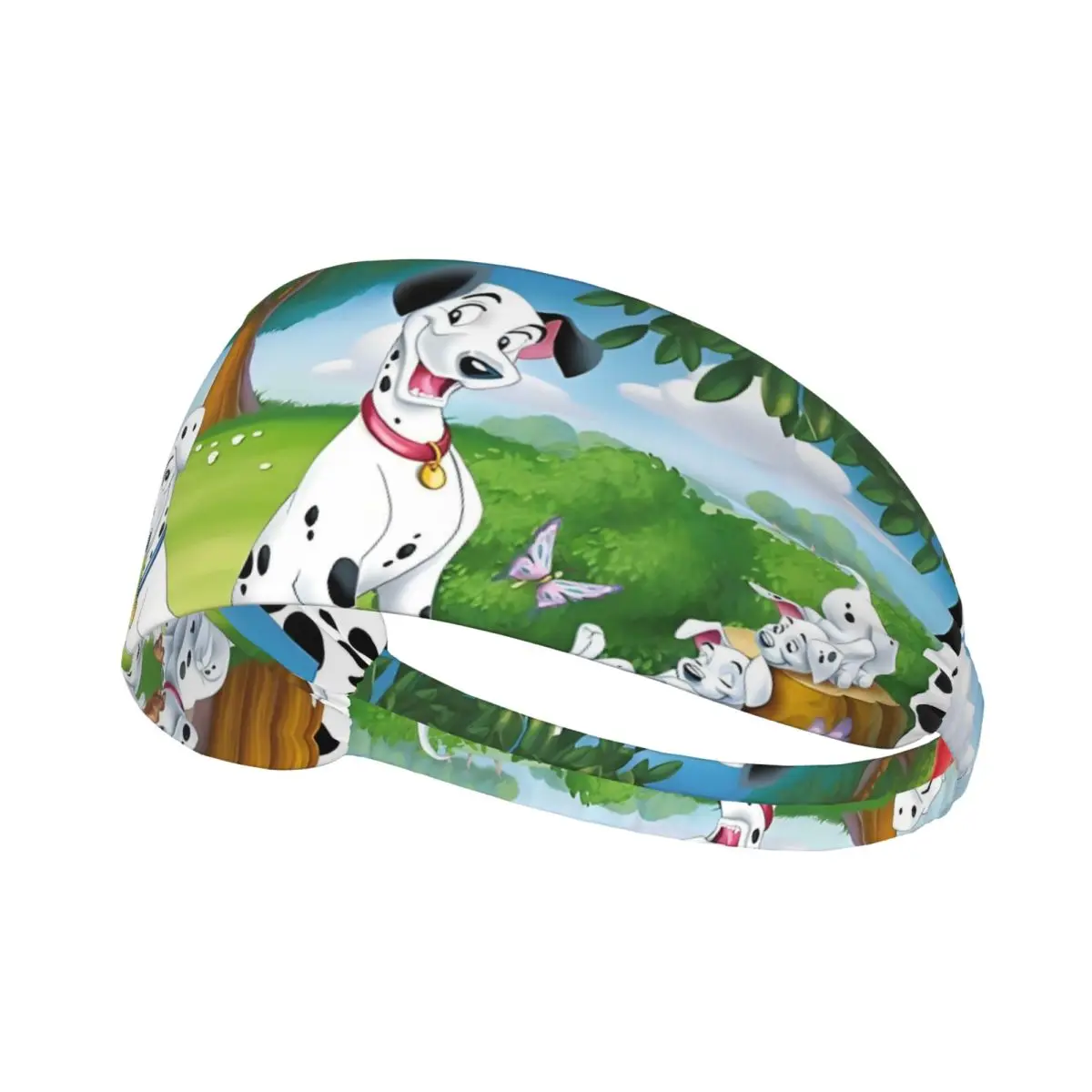 

Custom Dalmatians 101 Cartoon Sports Sweatband for Running Anime Dog Cute Quick Drying Headband Women Men