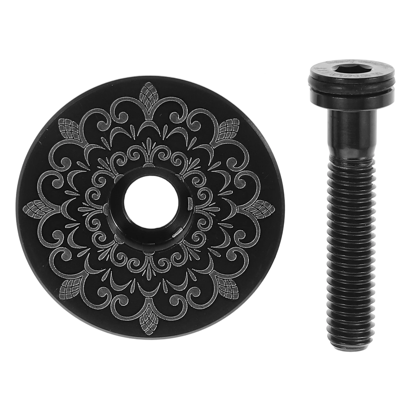 

1Set Bike Front Fork Stem Top Cap 28.6mm Aluminum Alloy Durable Headset Cover for Mountain Road Bikes Bike Headset Top Cover