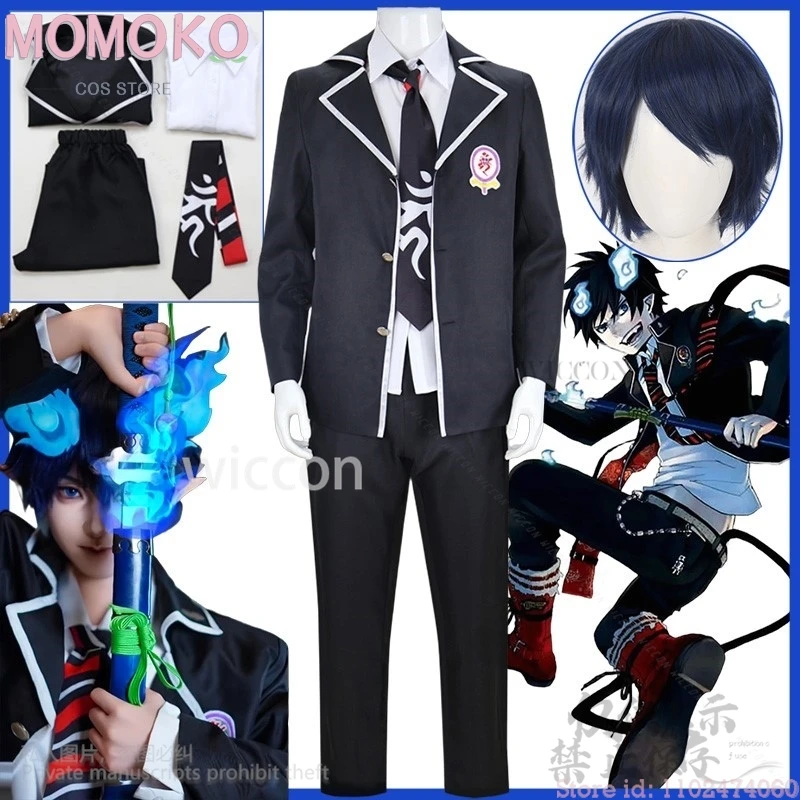

Anime Ao No Exorcist Cosplay Rin Okumura Costume DK School Uniform Coat Pants Wigs Halloween Christmas Party Cos Customized new