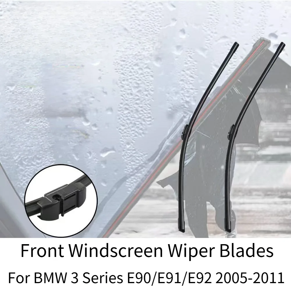 

Front Windscreen Wiper Blades For BMW 3 Series E90 E91 E92 2005-2011 Durable Noiseless Rubber Auto Vehicle Replacement Parts