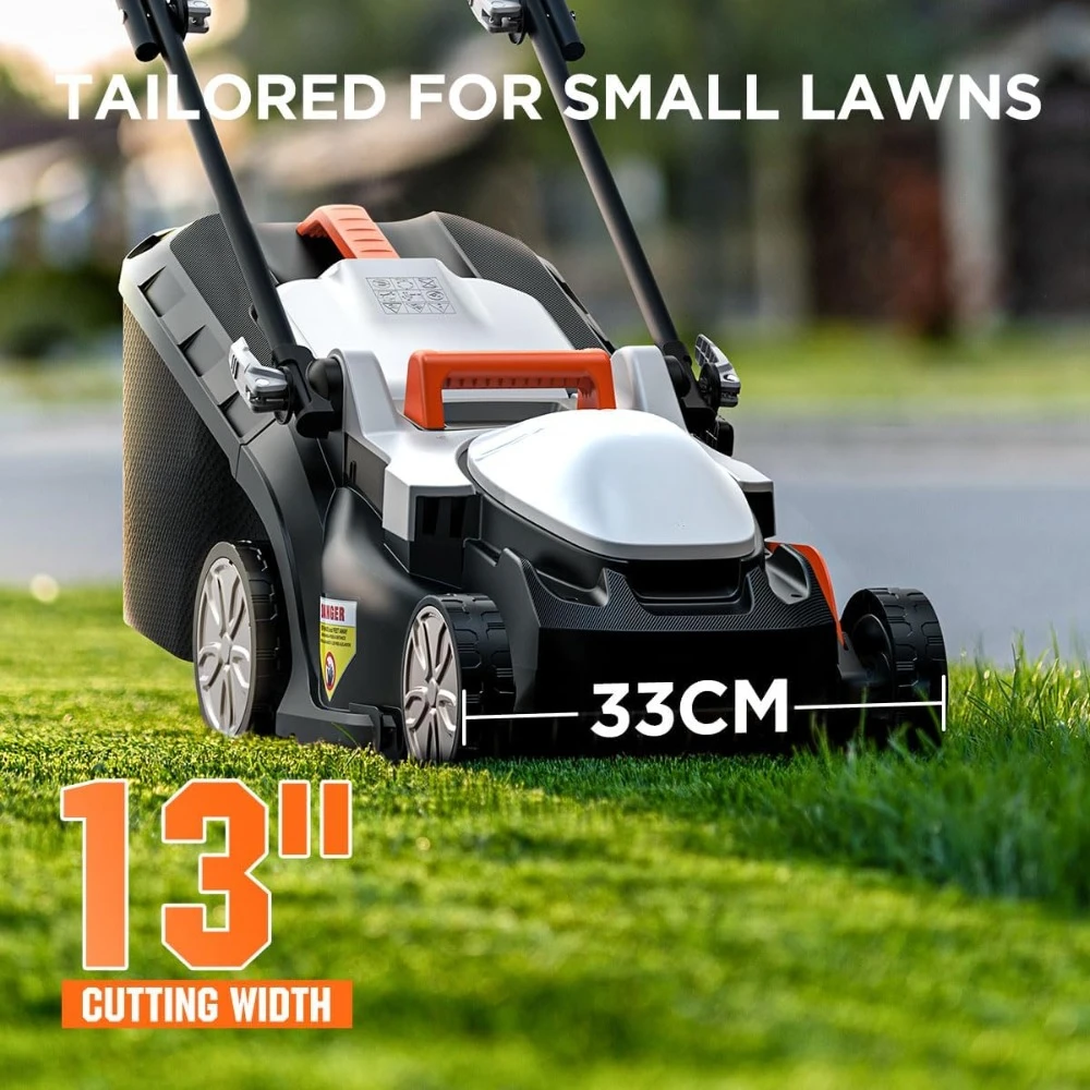 Cordless Electric Lawn Mower, 13 Inches, U20 Handy + 20V, 5-Speed Height Adjustment, 4.0Ah Portable Battery Included