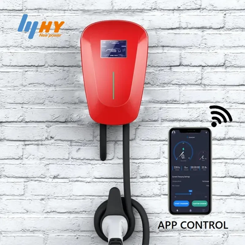 Wallbox AC App Control EV Charger Factory Manufacturer Ocpp Mennekes Type2 32a Phase 7kw 22kw Fast Electric Car Charging Station