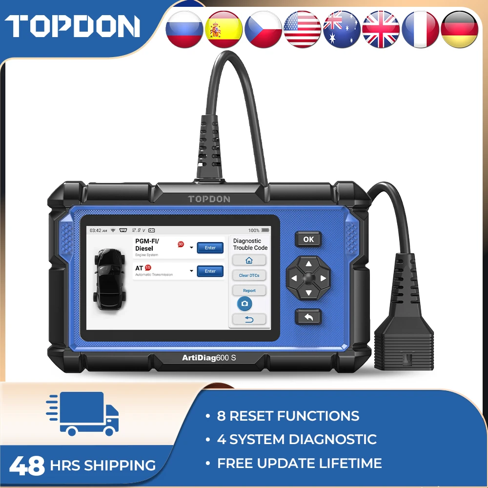 TOPDON ArtiDiag600S OBD2 Scanner Car Diagnostic Tool Automotive ABS SRS TPMS Engine Test Auto Repair Mechanical Workshop Tool