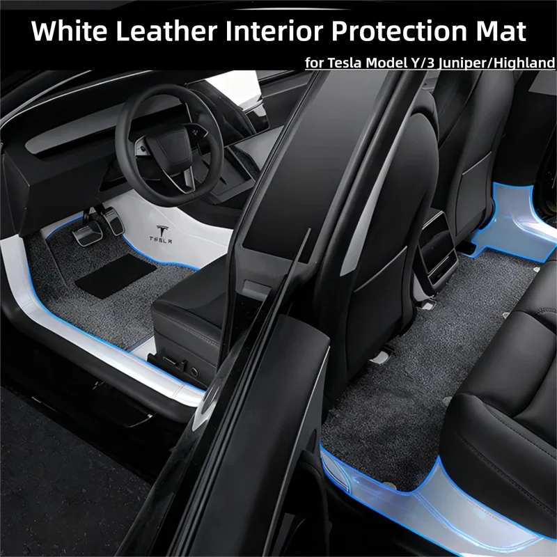 

Новая кожаная противоударная накладка Tesla Model 3 Highland Model Y Juniper, белые аксессуары для интерьера, защита от царапин, установка без опуска