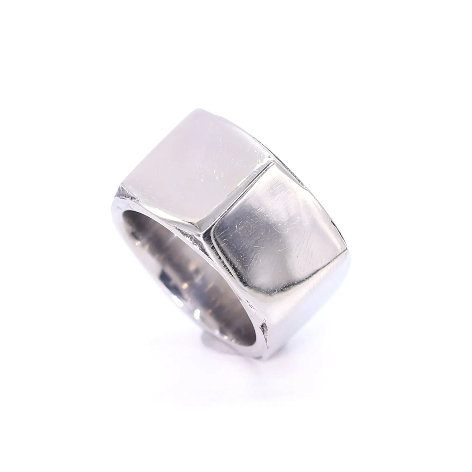 

Simple Design Jewelry Hexagon Silver Screw Shape Men Ring