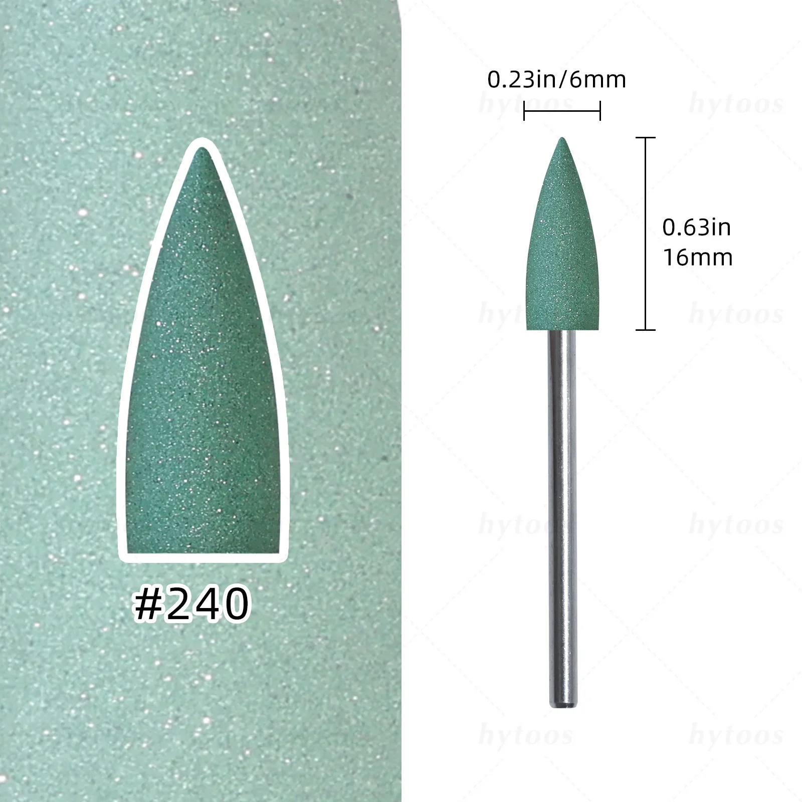 HYTOOS 6*16mm Kegel Silikon Nagel Bohrer Bits 3/32 "Pediküre Polieren Bit für Nagel Bohrer maniküre & Fußpflege Vorbehandlung Werkzeuge