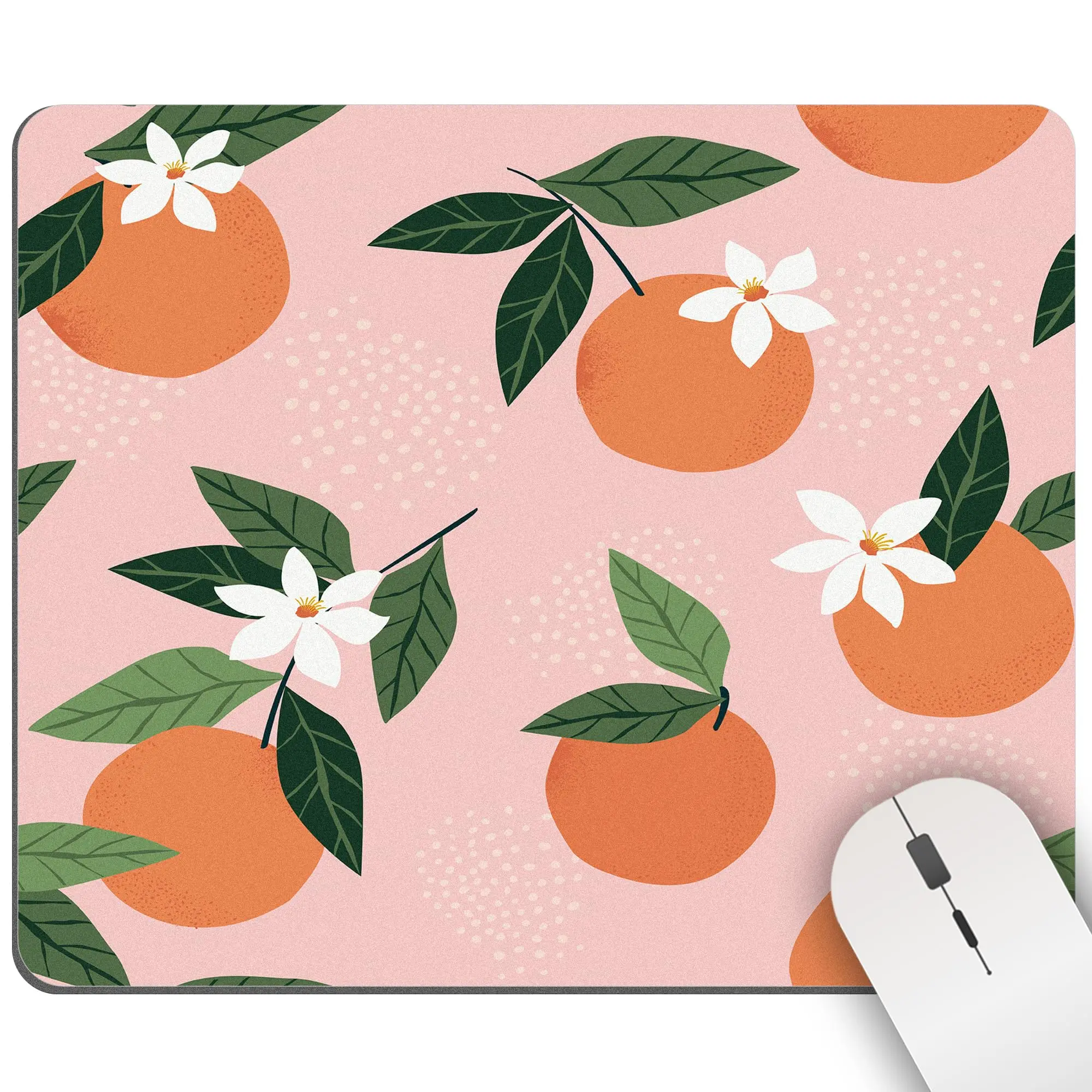 Alfombrillas de ratón cuadradas con estampado naranja Vintage, alfombrilla de ratón para juegos con borde de bloqueo, alfombrilla para teclado, alfombrilla de escritorio de 30x25cm