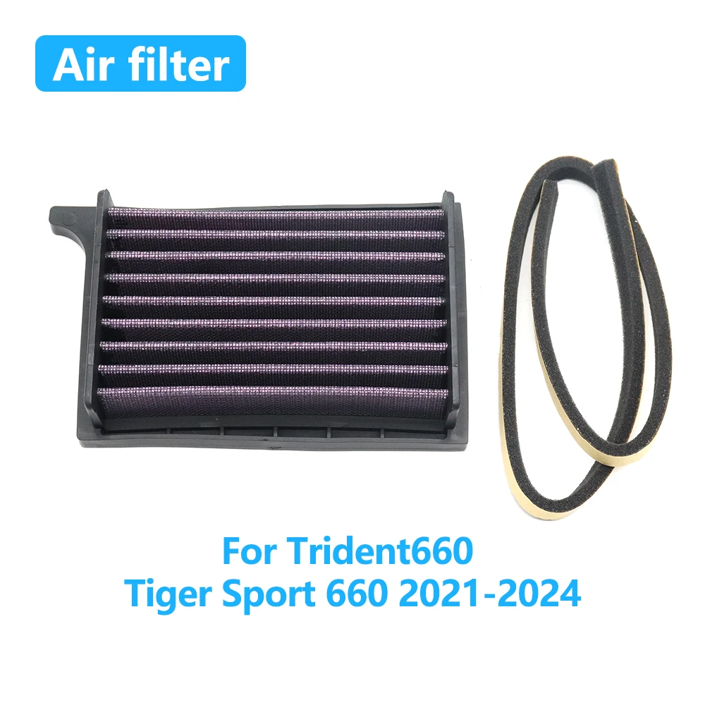 Motorcycle High Flow Air Filter For Trident660 Trident 660 Tiger Sport 660 2021-2024 2023 2022 Intake Cleaner Accessories