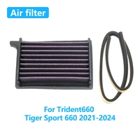 Filtro de aire de alto flujo para motocicleta Trident660 Trident 660 Tiger Sport 660 2021-2024 2023 2022, accesorios de limpieza para admisión