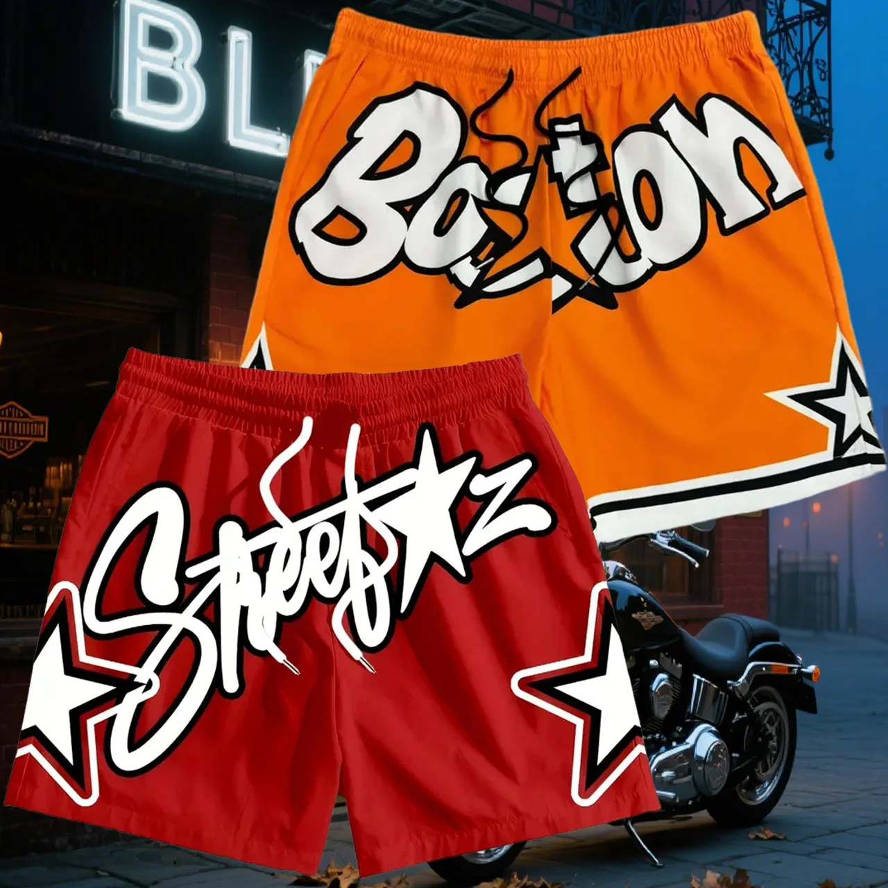 

Мужские/женские быстросохнущие дышащие шорты, пляжные повседневные модные свободные шорты для улицы, новые внедорожные спортивные шорты с мотоциклетным принтом