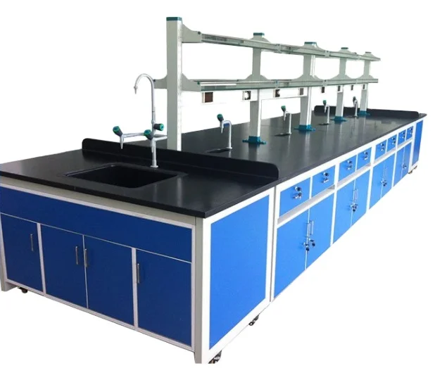 Clinical laboratory station biological tables and chair wooden laboratory equipment desk furniture