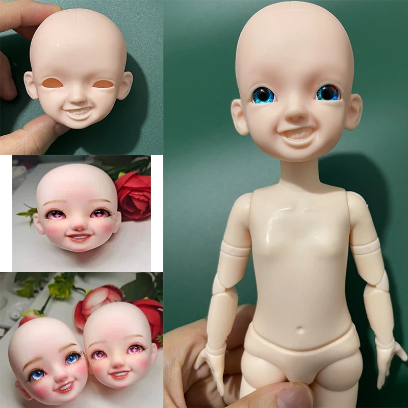 30cm Smile Face Doll 1/6 Bjd Doll Makeup Doll Head or Whole Doll DIY Handmade Dolls Kids Toy Girls Doll