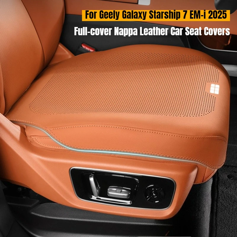 Full Cover Seat Pad for Geely Galaxy Starship 7 EM-i 2025 Nappa Leather Car Seat Covers All Seasons Seat Cushion Protector Pad