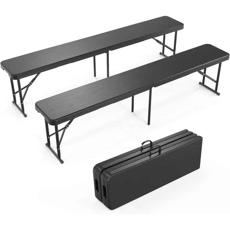 6 feet Plastic Folding Bench,Portable in/Picnic Party Camping Dining, Garden Soccer Multipurpose Entertaining Activ