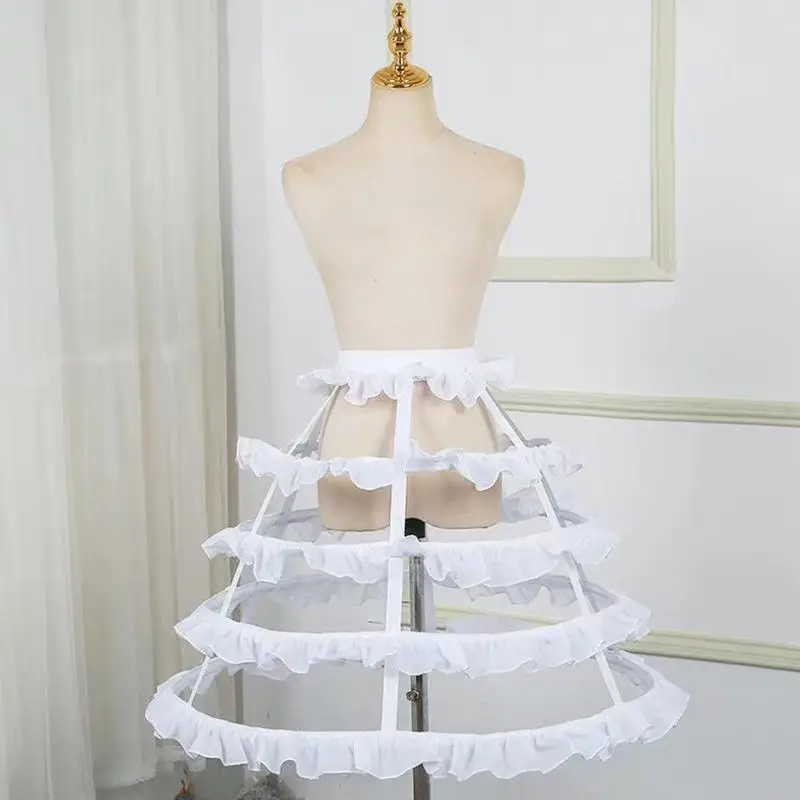 P9FE Krinoline Petticoat Käfig Viktorianisches Kostüm Unterrock 2/3/4/5 Reifen für Damen – Detail 10