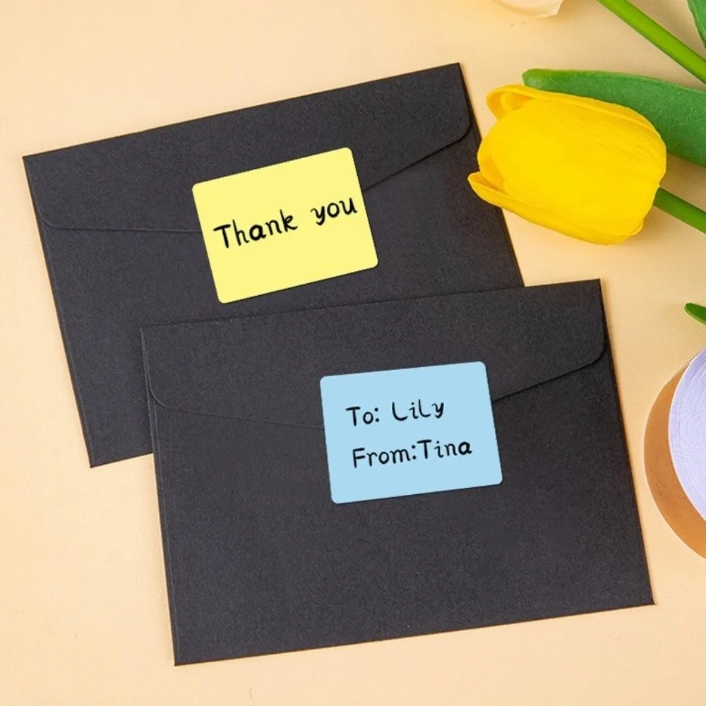 200pcs Self Adhesive Label Stickers Waterproof Solid Color Label Paper Tear-proof Handwritable Name Stickers Home Accessories