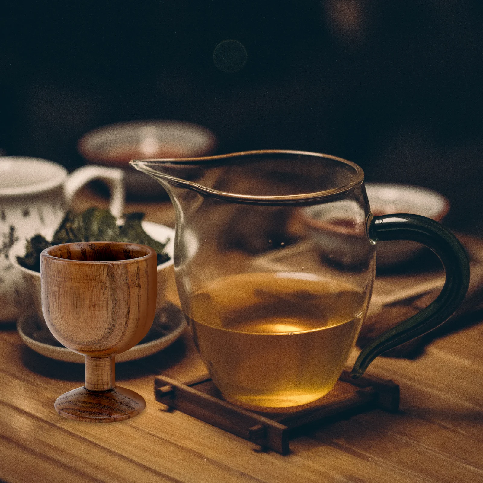 Taza para beber de madera de azufaifo, diseño Retro elegante, sensación Natural, whisky, vino, té, café, vaso para beber, vidrio hecho a mano, 1 Uds.
