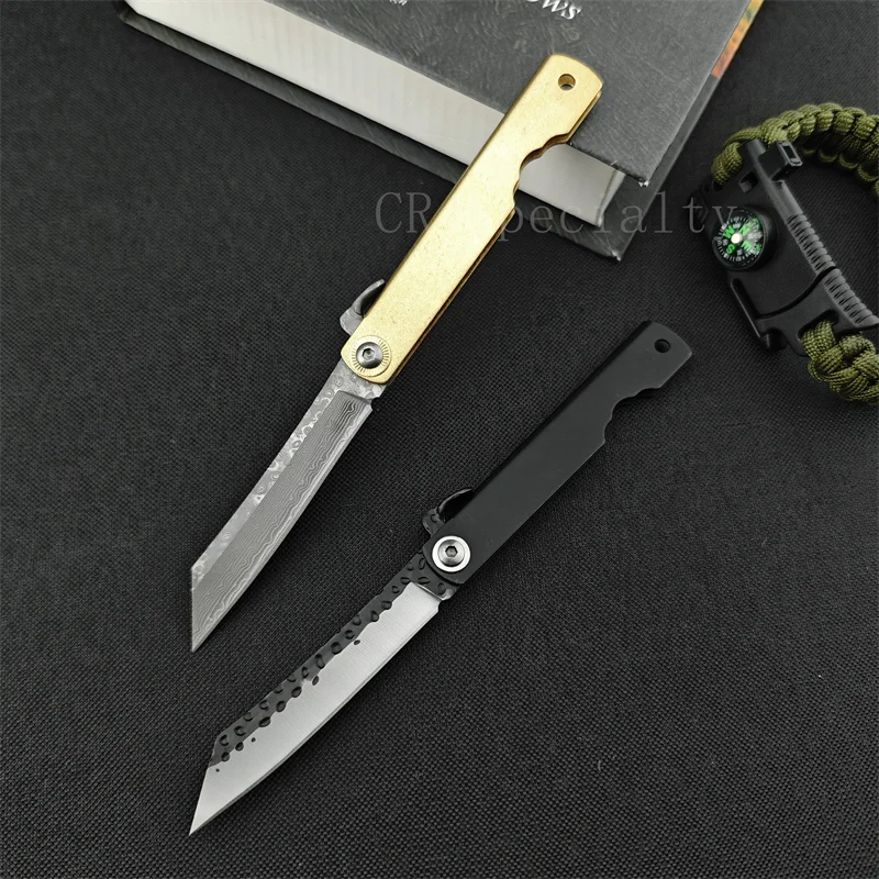 Japanese Higonokami Mini Pocket Folding Knife 5Cr13Mov Tanto Blade Aluminum Alloy Handle Outdoor Tactical Camping Hunting Tool