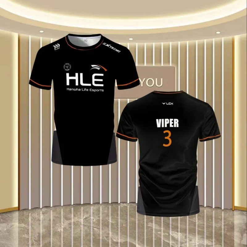 2024 New HLE E-sports Club Support Clothing League of Legends HLE White Black Uniform ESports Contest Team Men's T-Shirts