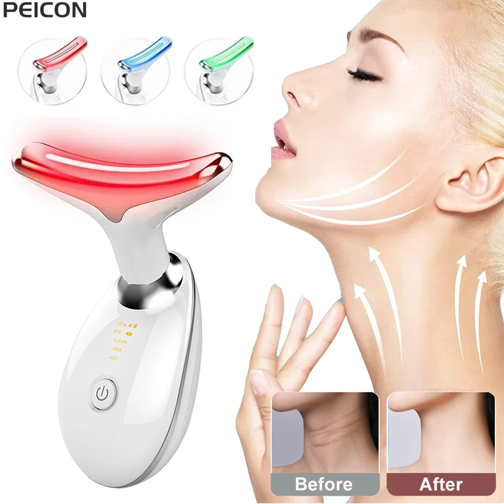 Face Massager Anti-aging Facial Massage EMS Facial Microcurrent Red Light Therapy Facial Rejuvenation EMS Face Lifting Device