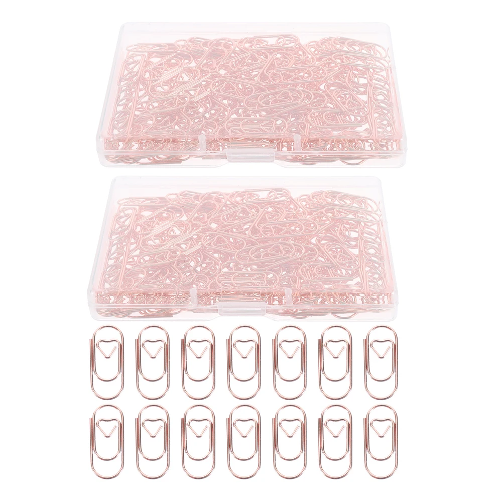 

300pcs Heart Shape Paper Lovely Metal Paperclips For Office Supplies Creative Decorative Small Paper For Diy Scrapbooking Craft