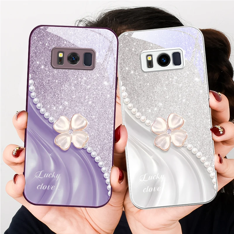 حافظة لهاتف سامسونج S22 S8 S9 10 20 Ultra S21 Pro S22 Plus S23 FE S24 Ultra S25 Edge S25Ultra Glass