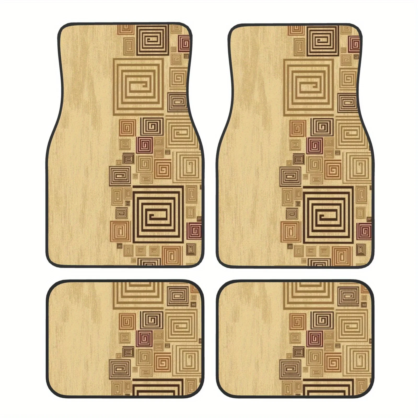 [4pcs Set Value Pack] Full-Print Universal Car Mats | High-Density Polyester, Fits All Models, All-Season, Easy Installation & C