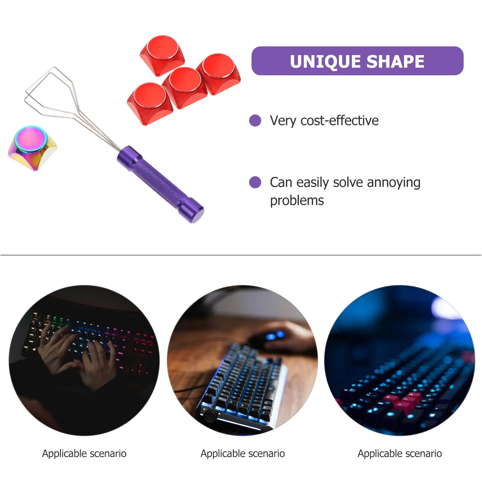 

1 комплект, универсальный красочный градиентный металлический колпачок для клавиш, сменные прочные колпачки для клавиш для механической клавиатуры, игровой колпачок с ключом