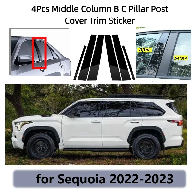 

6Pcs Column Cover Trim Carbon Fiber Car Door Window Center Middle Column B C Pillar Post Cover Trim Sticker for Aqua 2012-2019