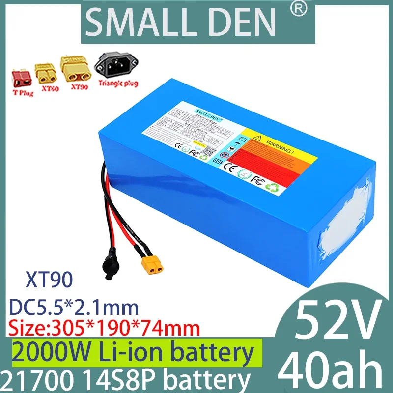 

52V 40Ah 21700 lithium battery pack 14S8P 1000W-2000W high-power built-in BMS, suitable for advantageous battery pack batteries