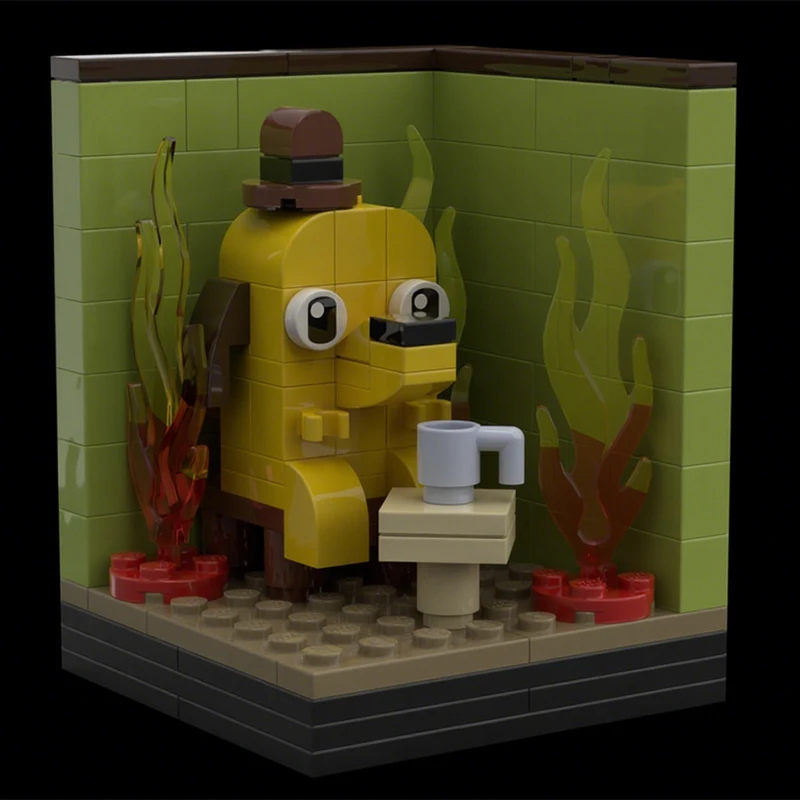 

106 шт. MOC This Is Fine Meme Vignette Sculptures, строительные блоки, рождественский подарок, мастер-серия, коллекционное издание, модель