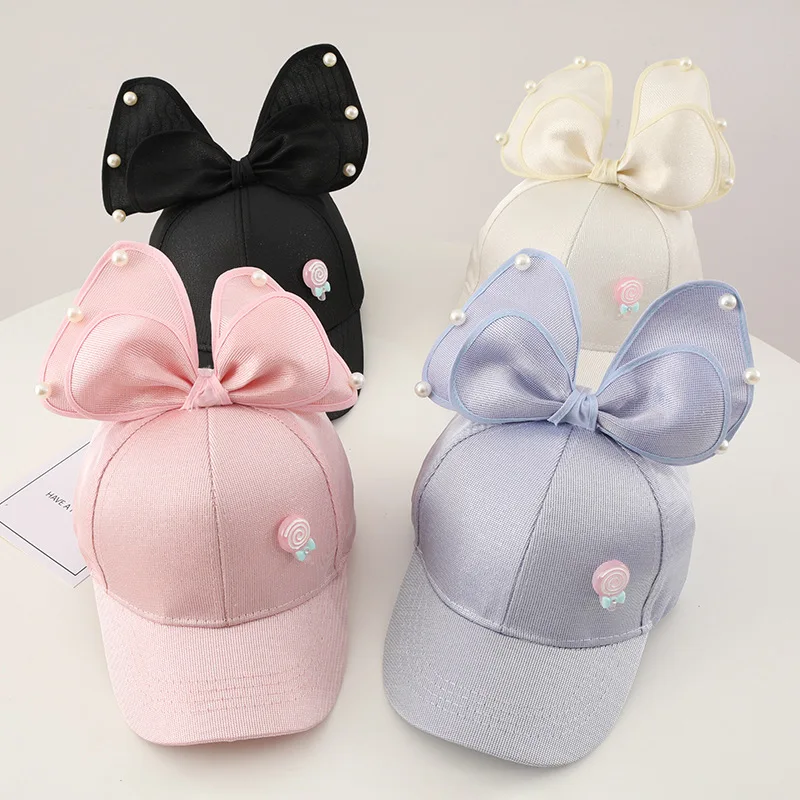 2021 Spring/Summer New Sunscreen Parent-Child Cute Fashion Bow Peaked Cap Children Hat Baseball Cap Sun Hat