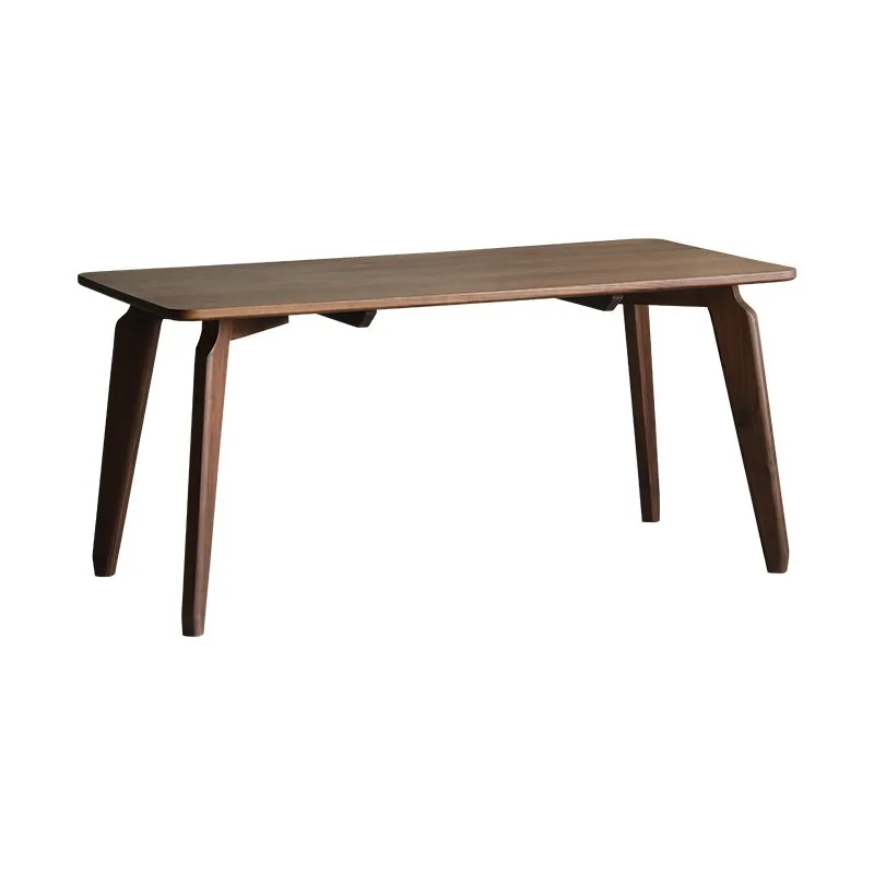 

Solid wood desk living room table dining table to desk workbench study tea integrated table black walnut