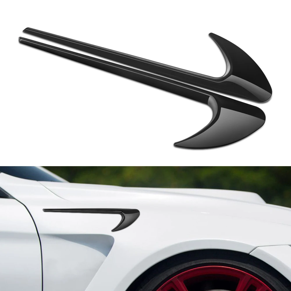 

2pcs Black Side Sticker Car Door Wing Fender Vent Marker Sticker for Mercedes AMG Biturbo Brabus S63 C43 E53 W205 W212 W221 W177