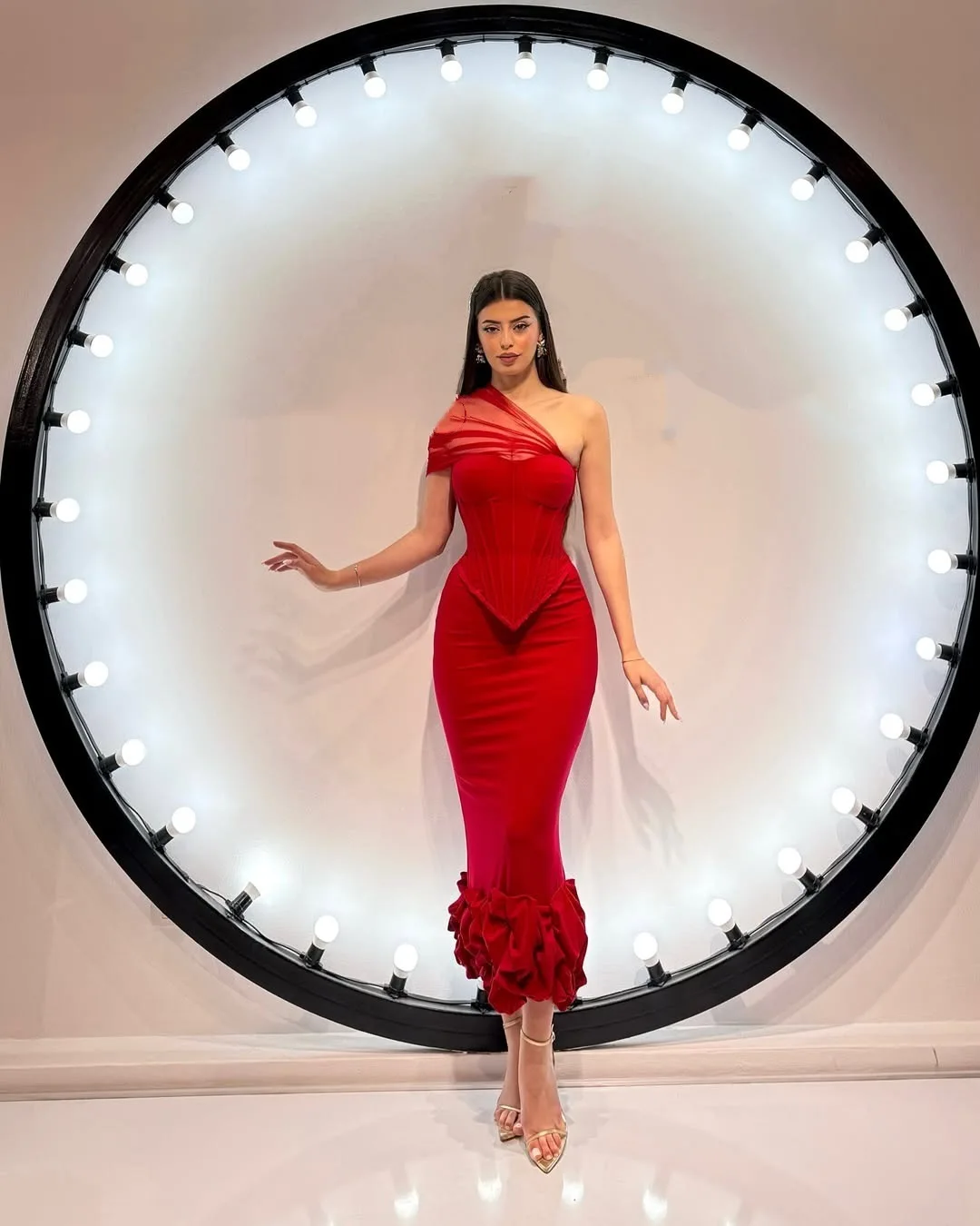 

Red Prom Dress 2 Pcs Corset Top Bra+Skirt Sexy Sleeveless Long Sheath Party Gown Formal Wedding Guest Birthday Evening Robe