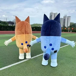 New Blue Bing Dog Inflatable Costume Mascot for Adult Plush Furry Animal Halloween Carnival Dress Yellow Blue Dog Suit