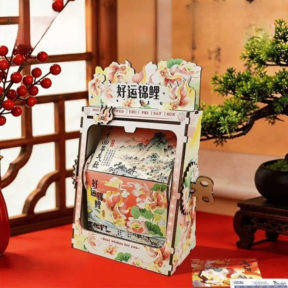 

Creative DIY 2026 Rotating Desk Calendar Hand Crank Page Turning Horse Year Mechanical Desk Calendar Schedule Planner Desk Decor
