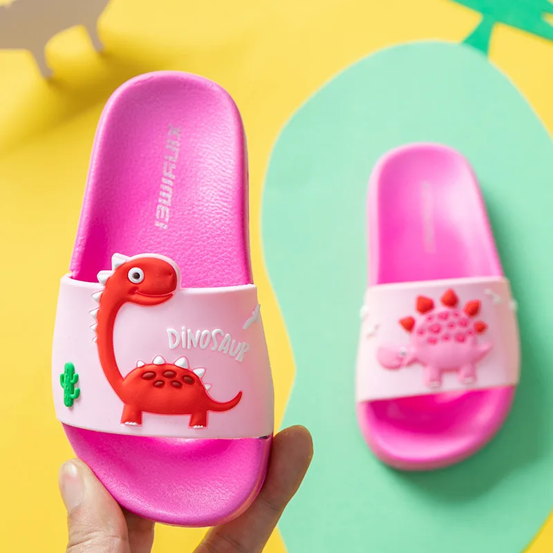 Picture 7: Toddler Little Kids Dinosaur Beach/Pool/Shower Slides/Anti-Skid Home Bath Slippers/Cute Summer Outdoor Shoes for Girls and Boys